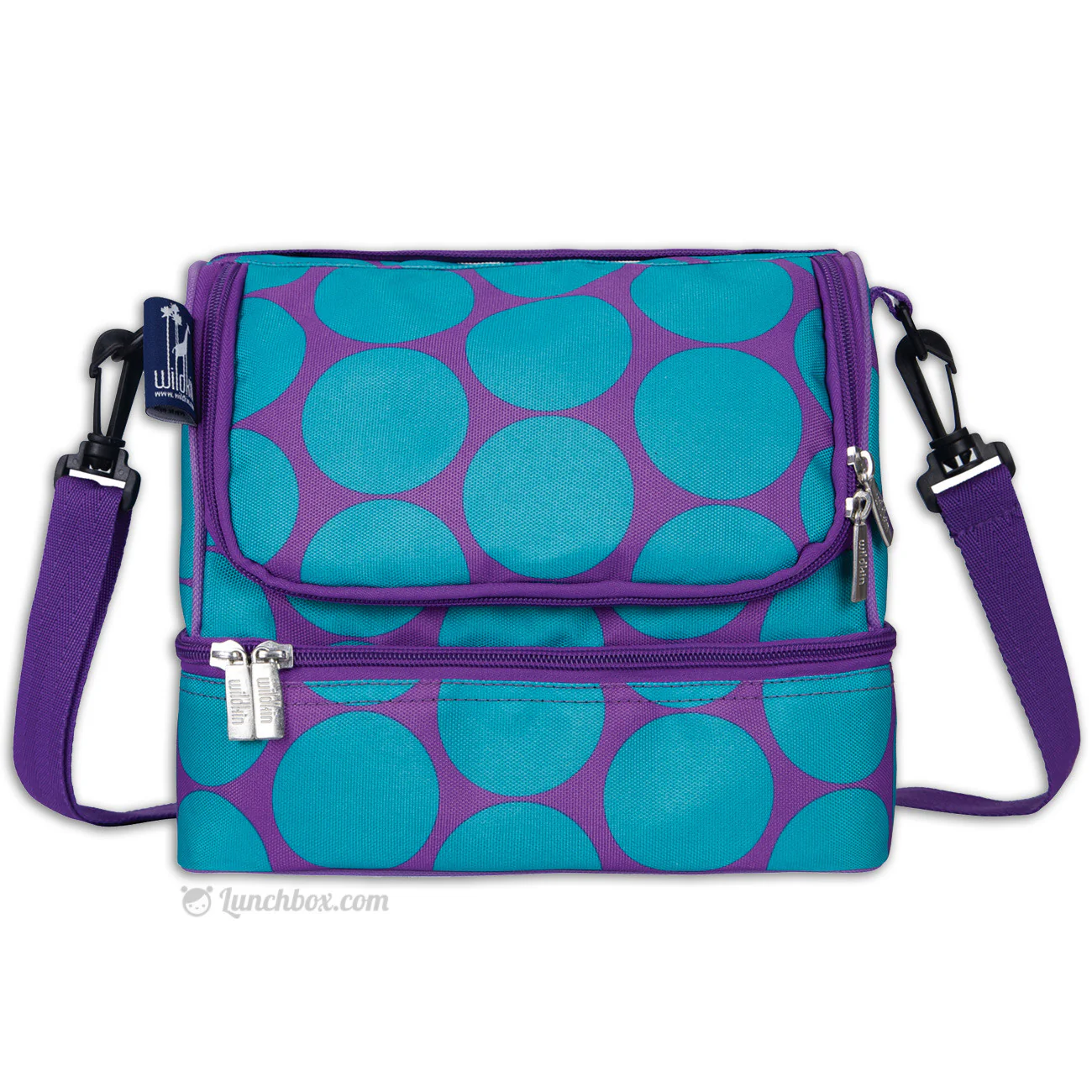 Double Decker Lunch Box - Big Dots Aqua - Image 2