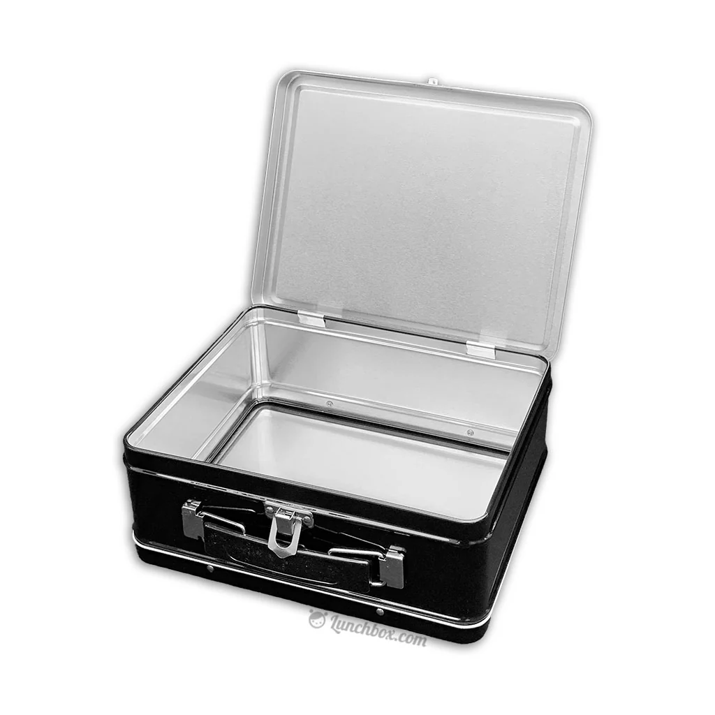 Black Medium Plain Metal Lunch Boxes - Case of 36 - Image 3