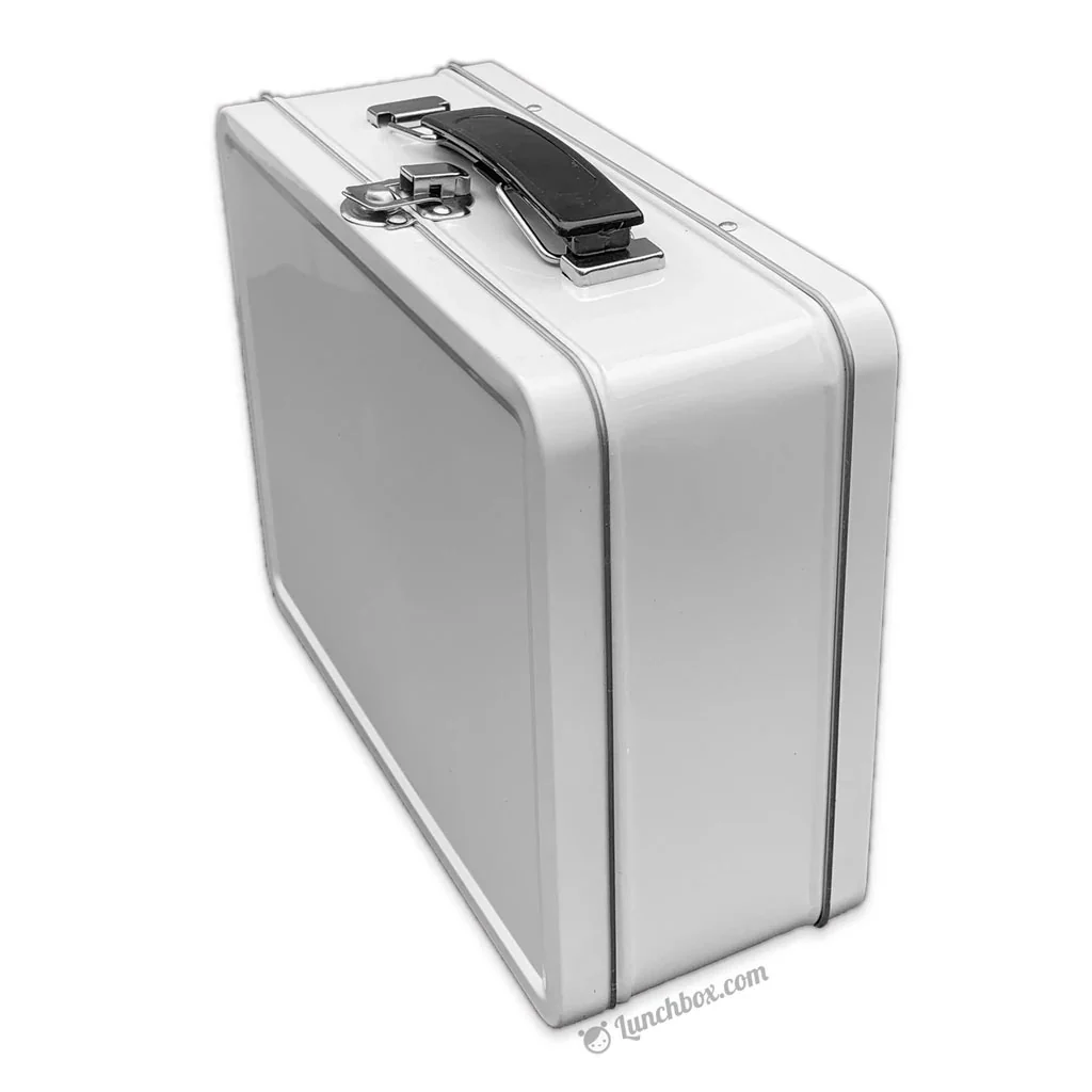 White Medium Plain Metal Lunch Boxes - Case of 36 - Image 2