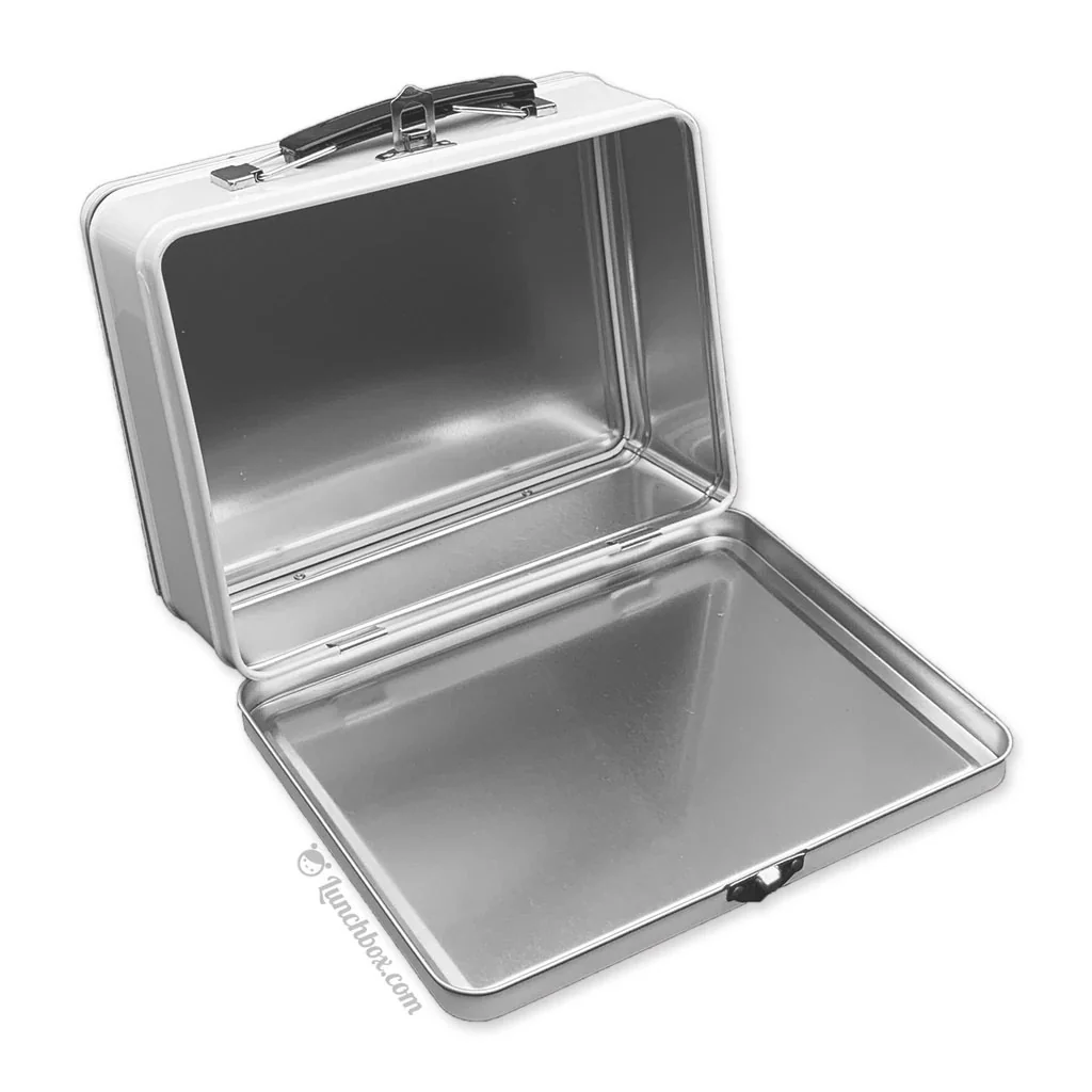White Medium Plain Metal Lunch Boxes - Case of 36 - Image 3