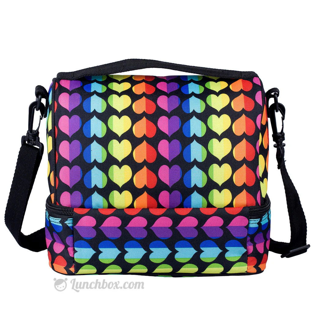 Double Decker Lunch Box - Rainbow Hearts - Image 2